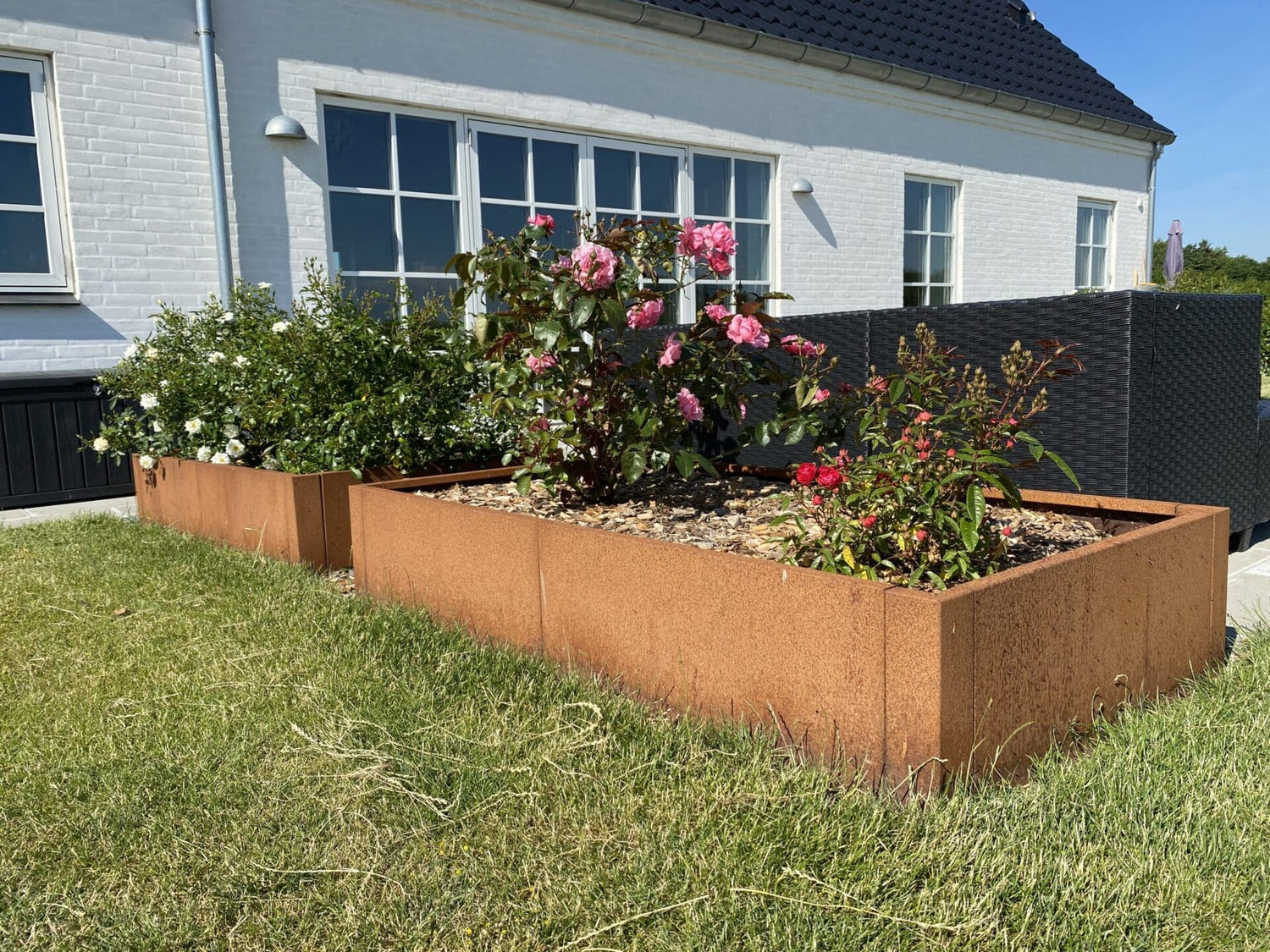 Rektangulært højbed - Cortenstål 30 cm høj