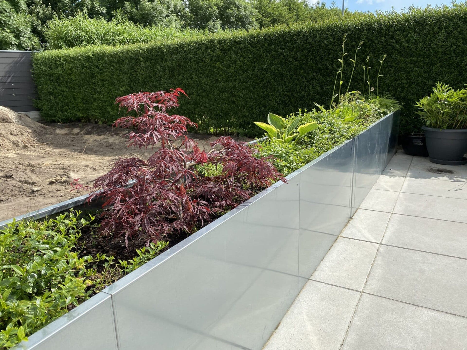 Rektangulært højbed - Galvaniseret stål 60 cm høj