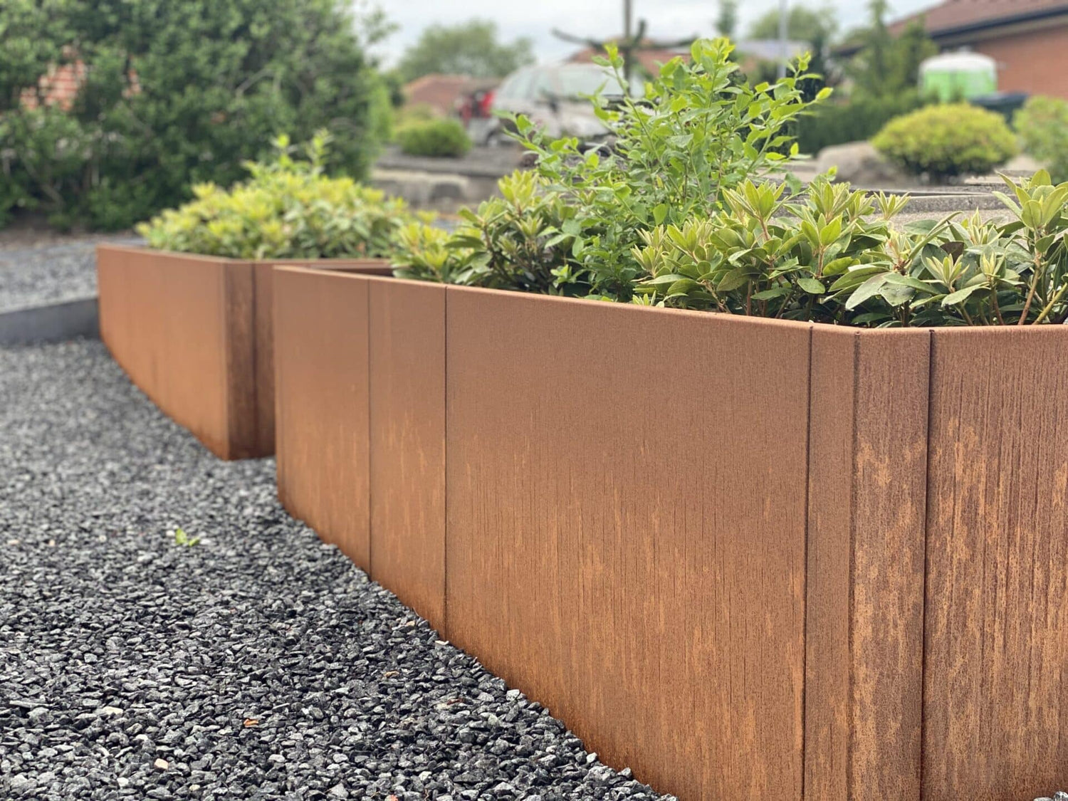 Rektangulært højbed - Cortenstål 30 cm høj