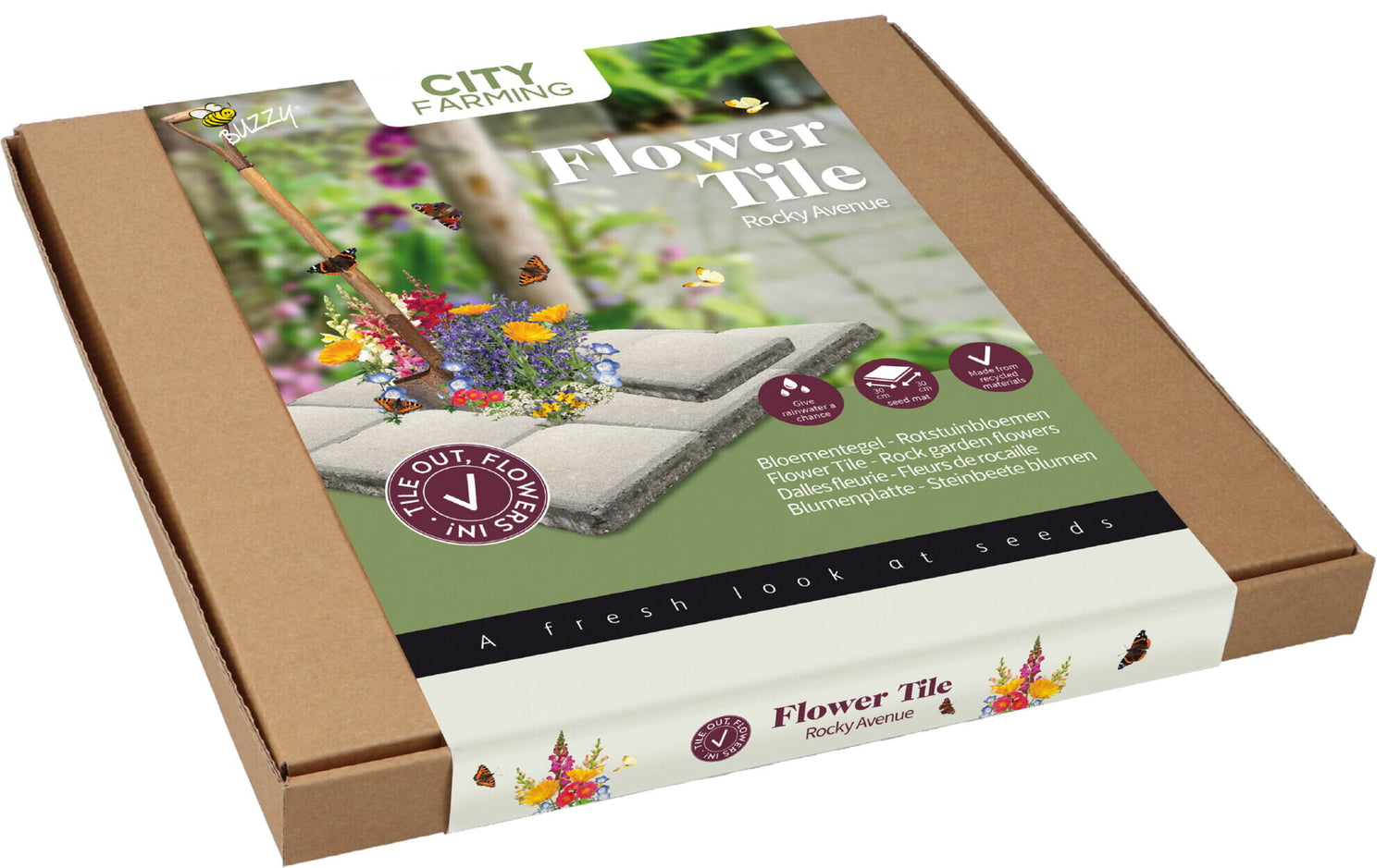 Blomster flise 30 cm x 30 cm - Rock Avenue