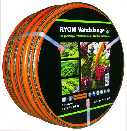 Vandslange orange 1/2" 4-Lag Arm.25M
