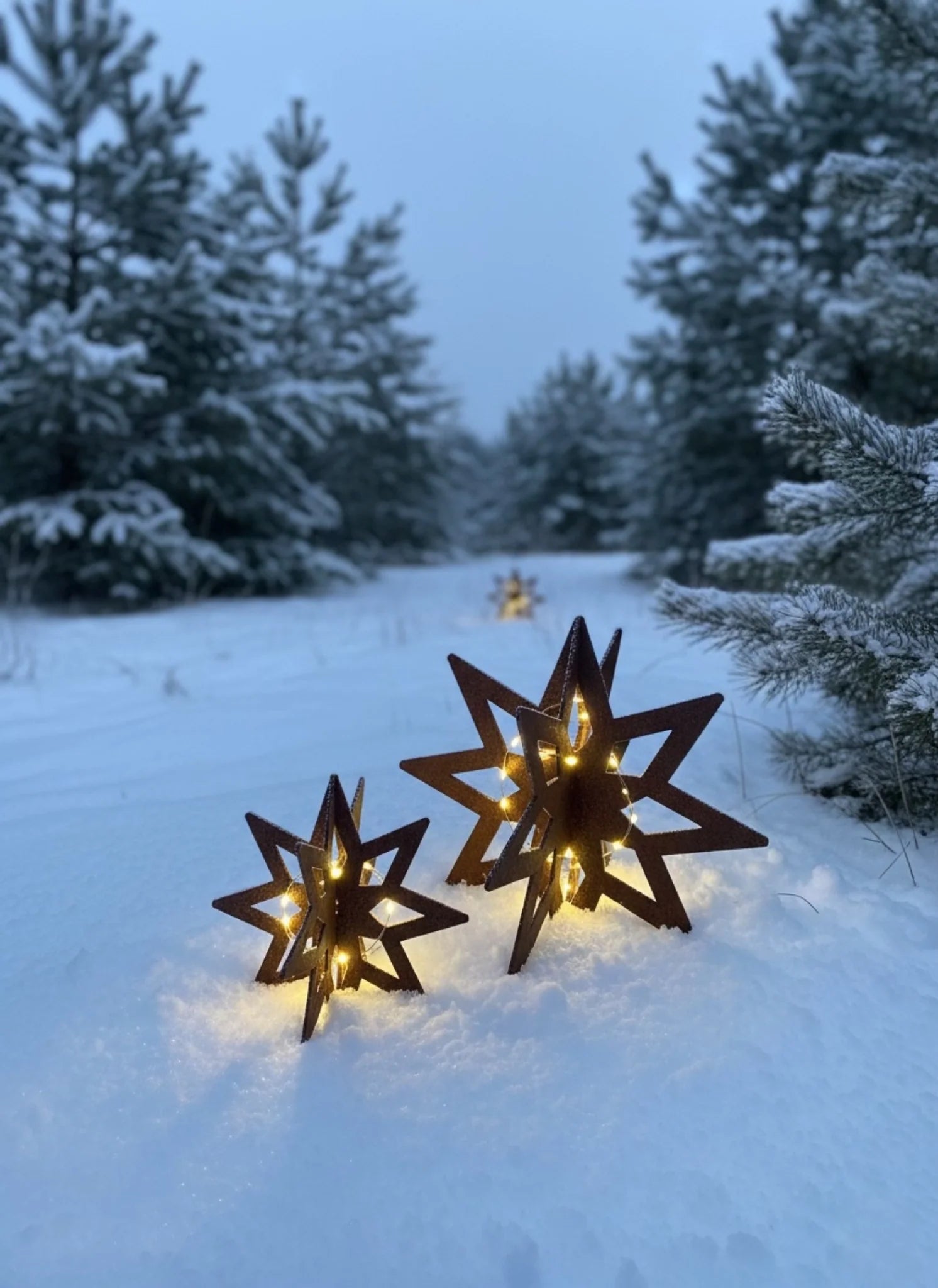 Julestjerne i corten stål