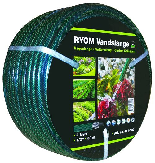 Vandslange grøn 1/2" 3-Lag 50M