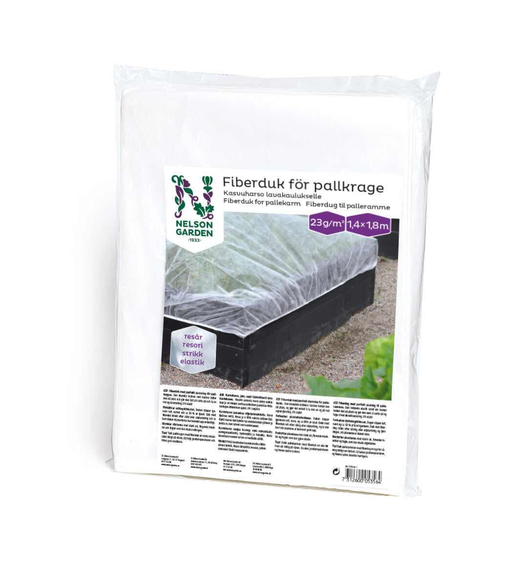 Fiberdug til Palleramme m/elastik 1,4x1,8m