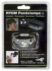 Pandelygte CRE sensor Genopladelig 3w
