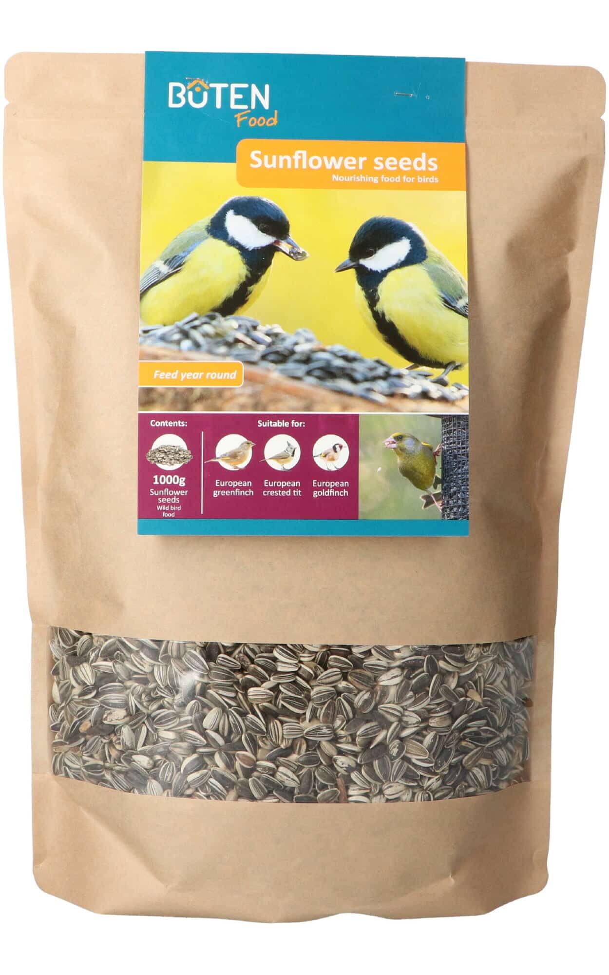 Bûten food solsikkefrø 1000g