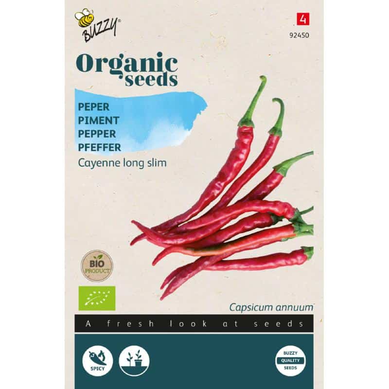 Cayenne long slim - C.annuum - ØKO