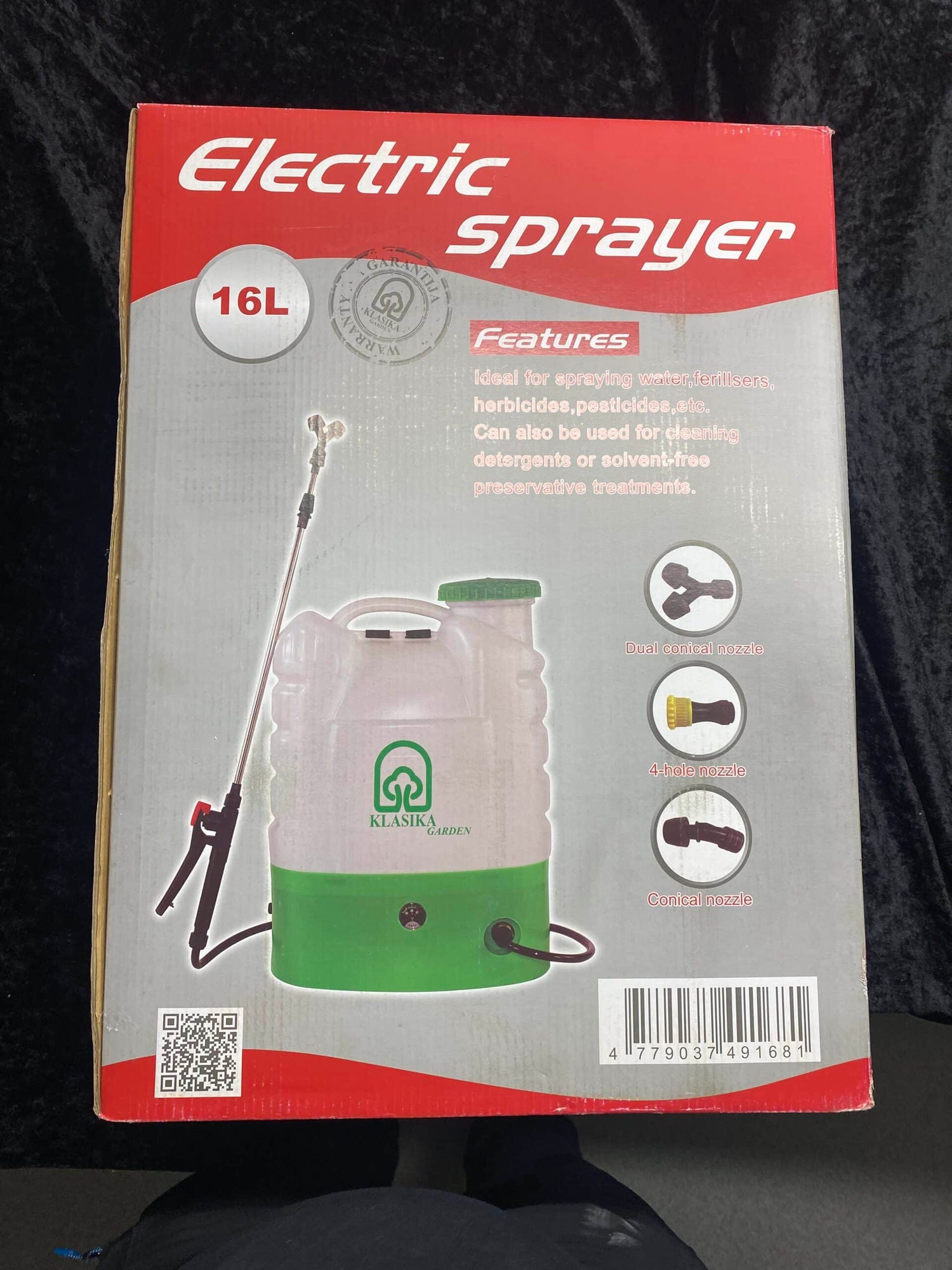Features Elektrisk Tryksprøjte 16L