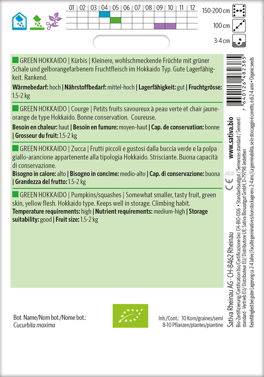Græskar/Squash - Green Hokkaido- ØKO