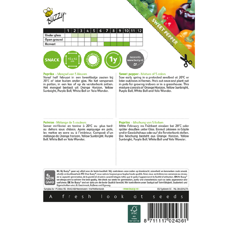 Peber frugt mix - 5 colours mixed