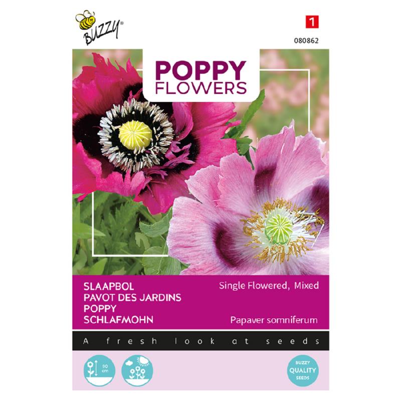 Valmue Mix - Single Flowered, mixed