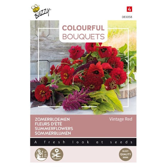 Buket Blomster - Vintage Red Mix