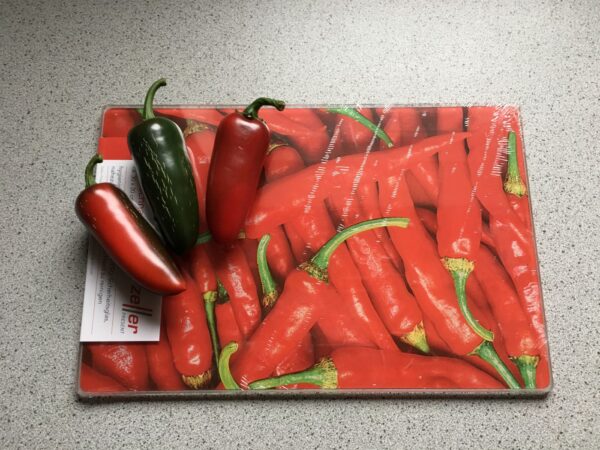 Skærebræt med Chili-motiv