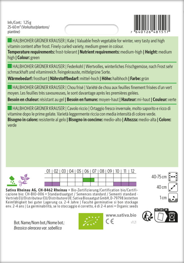 Grønkål- Halbhoher grüner krauser- ØKO - Image 2