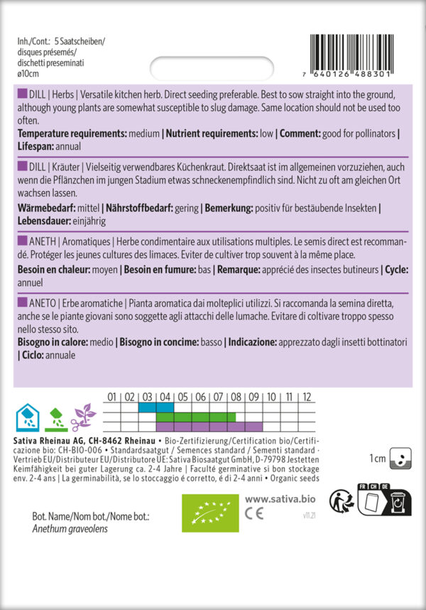 Dild- DILL - Såmåtte - ØKO - Image 2