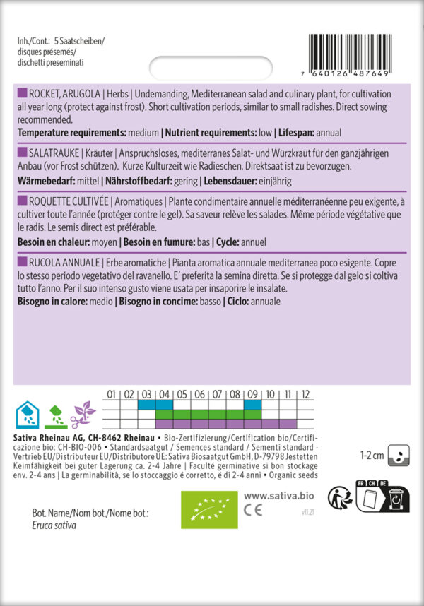 Rucola - Almindelig - Såmåtte - ØKO - Image 2
