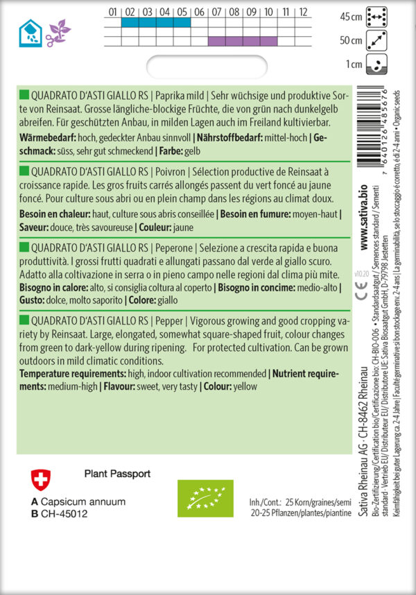 Peberfrugt - Quadrato D'asti Giallo Rs - ØKO - Image 2