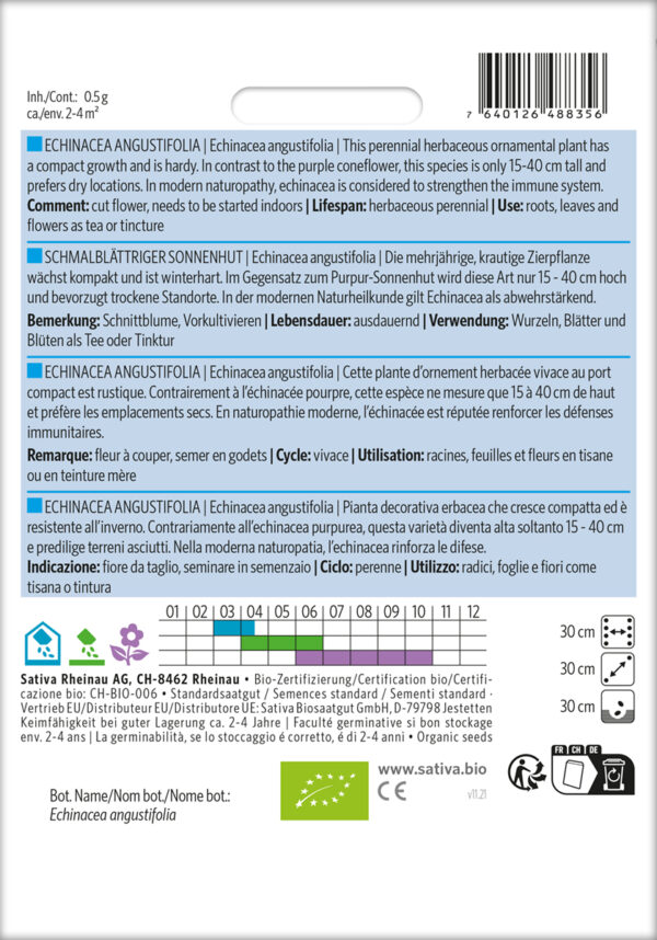 Smalbladet Solhat - Echinacea angustifolia - ØKO - Image 2