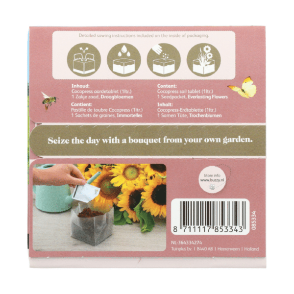 Buket Blomster - Elegante tørrede blomster - Såboks - Billede 2