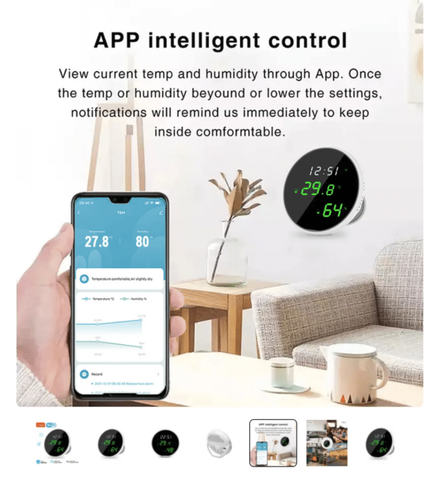 Smart WIFI Termo- og hygrometer - Billede 3