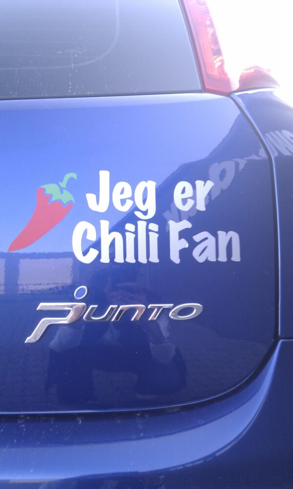 Sticker - Jeg er chilifan /Sølv-alu