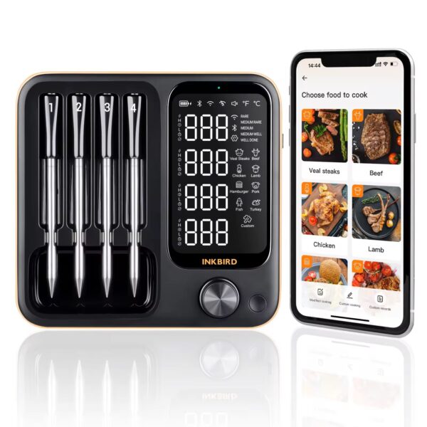 INKBIRD Trådløs BBQ Thermometer 4 Prober BT og WIFI